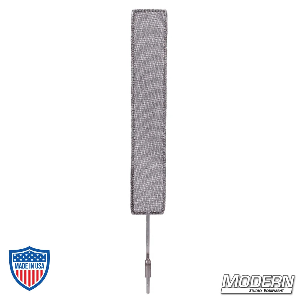 2" x 12" finger frame with fabric cover for film grip and rigging, reduces light without altering pattern or color temperature.