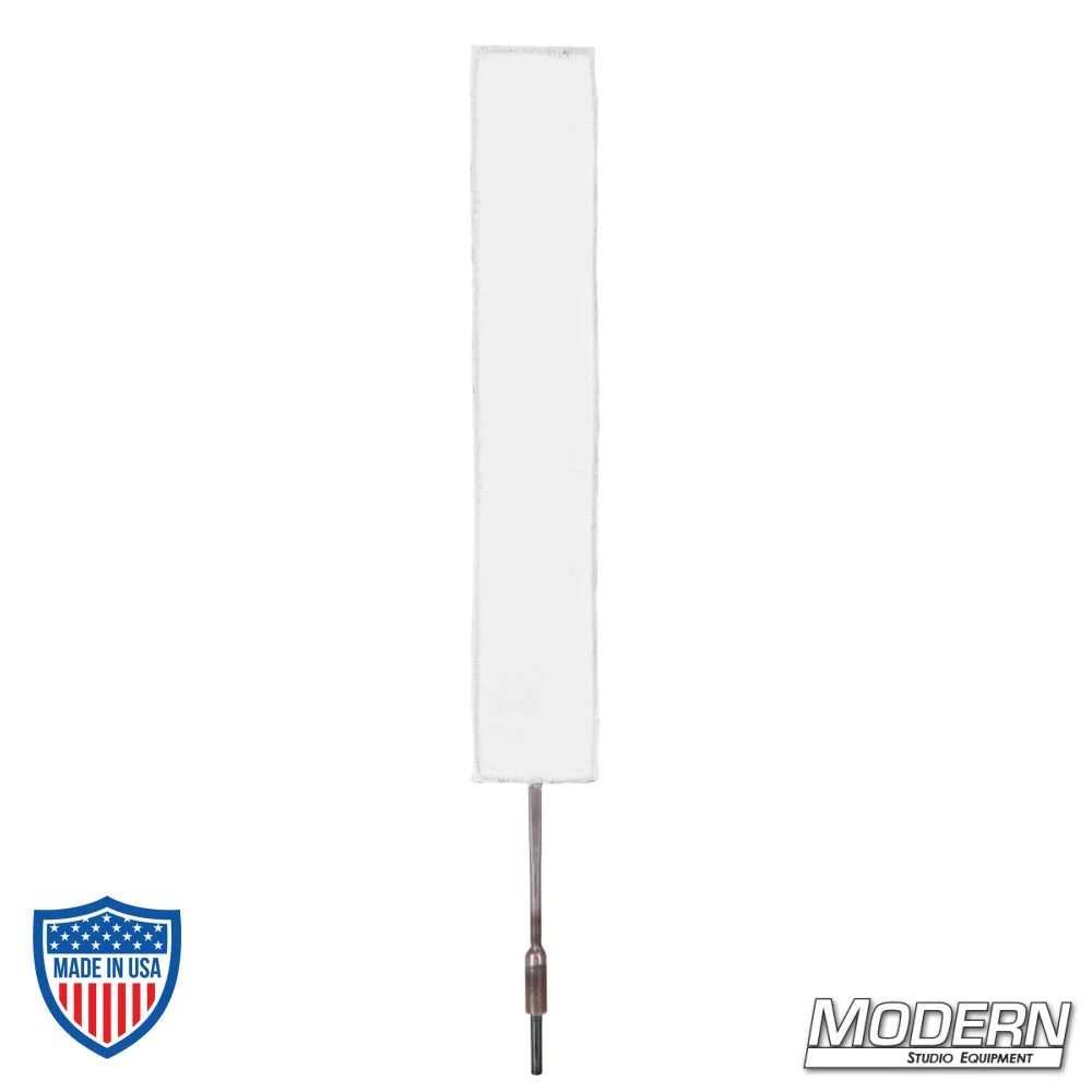 2" x 12" finger frame covered with fabric for film grip and rigging, reduces light without altering pattern or color temperature.