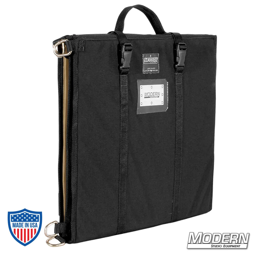 Black Fingers & Dots Bag made of cordura 1000 material for film grip rigging, shown with individual pockets for 18 dots and 12 fingers.