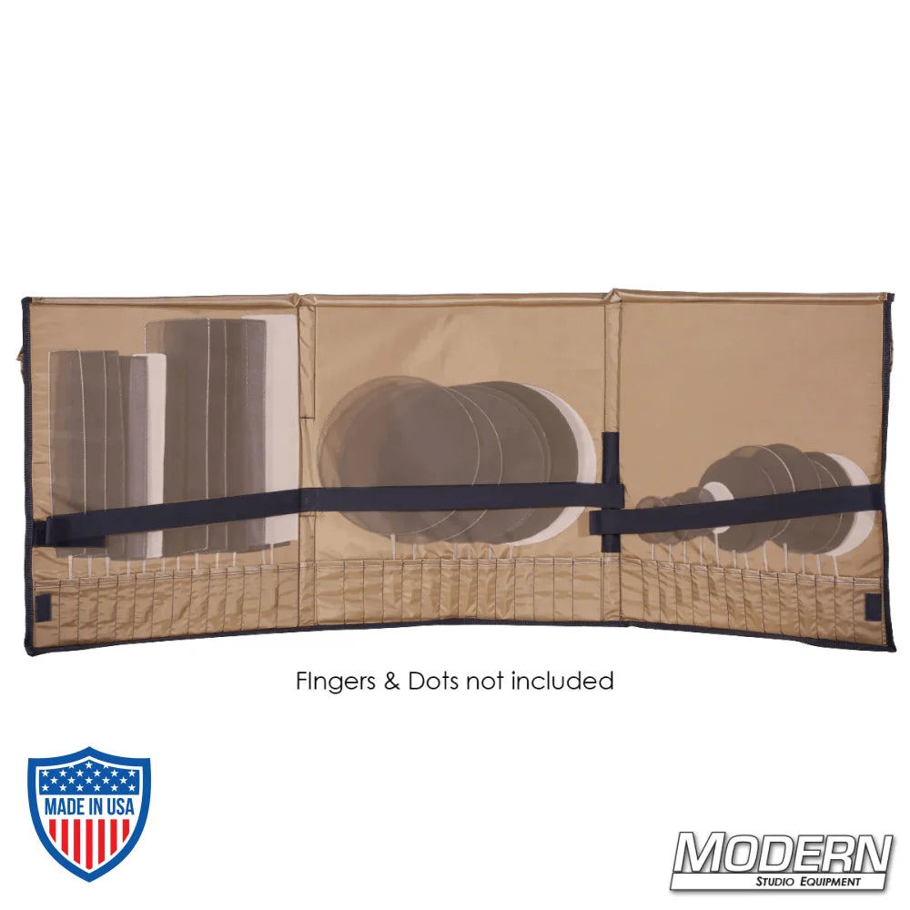 Black Fingers & Dots grip rigging carry bag with individual pockets for film equipment (dots & fingers not included).