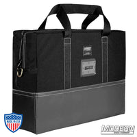 Durable 18" x 24" flag bag made of Cordura fabric with zippered closure, vinyl bottom, and carrying handles for film grip and rigging.