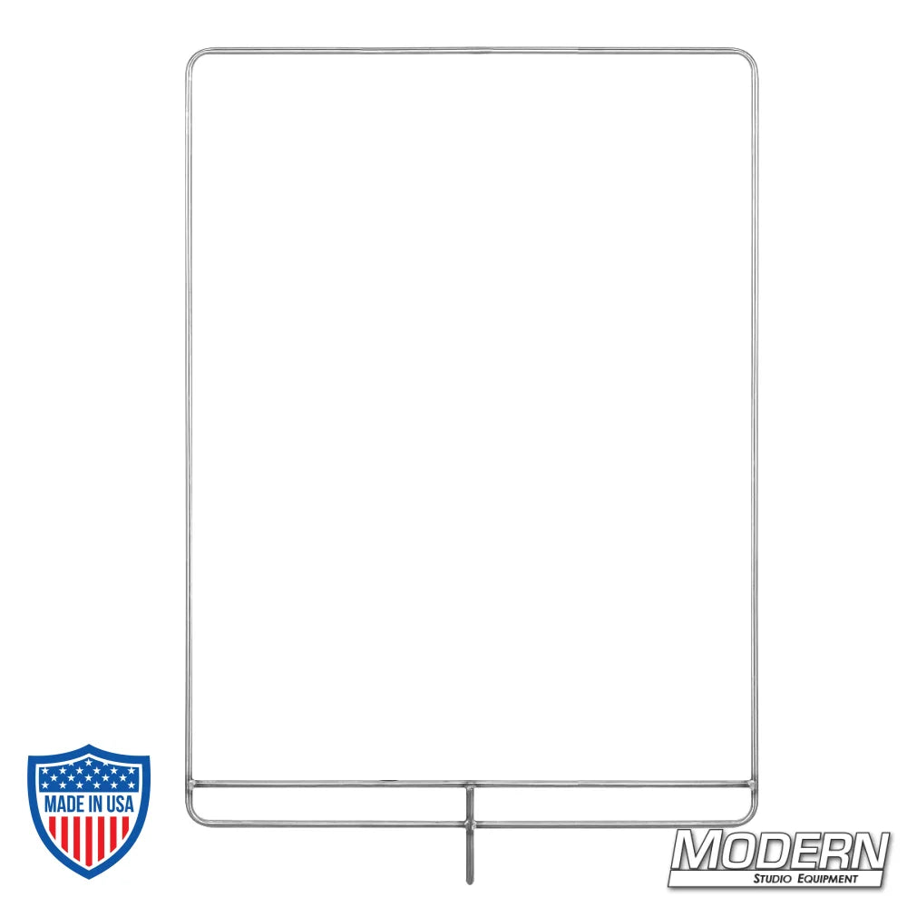Uncovered stainless frame for flag or cutter, ideal for film grip and rigging setups.