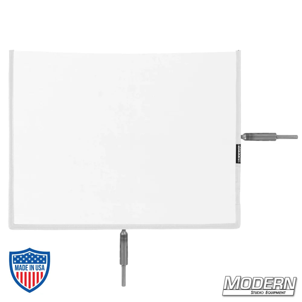 Flex Scrim - 10" x 12" with 304 military-grade stainless frame for film grip and rigging, used to control or manipulate light on set.