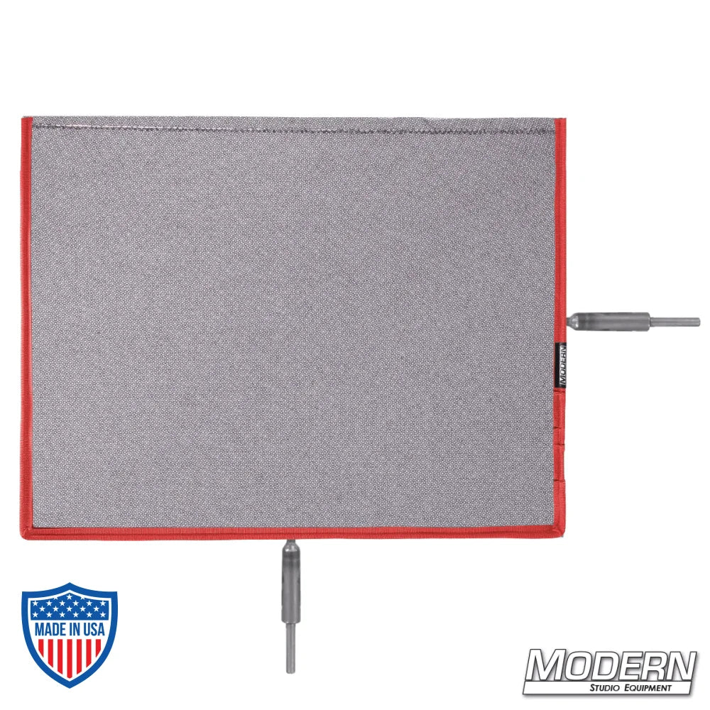 Flex Scrim 10" x 12" sewn on 304 military-grade stainless open-end frame for film grip and rigging.