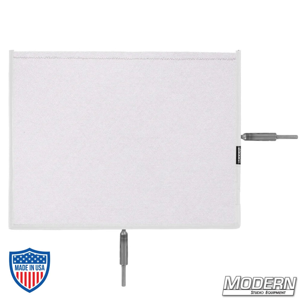 10" x 12" Flex Scrim with stainless open-end frame for film grip and rigging, used to manipulate and soften light on film sets