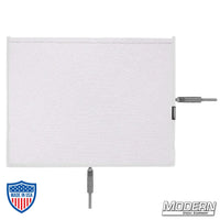 10" x 12" Flex Scrim with stainless open-end frame for film grip and rigging, used to manipulate and soften light on film sets