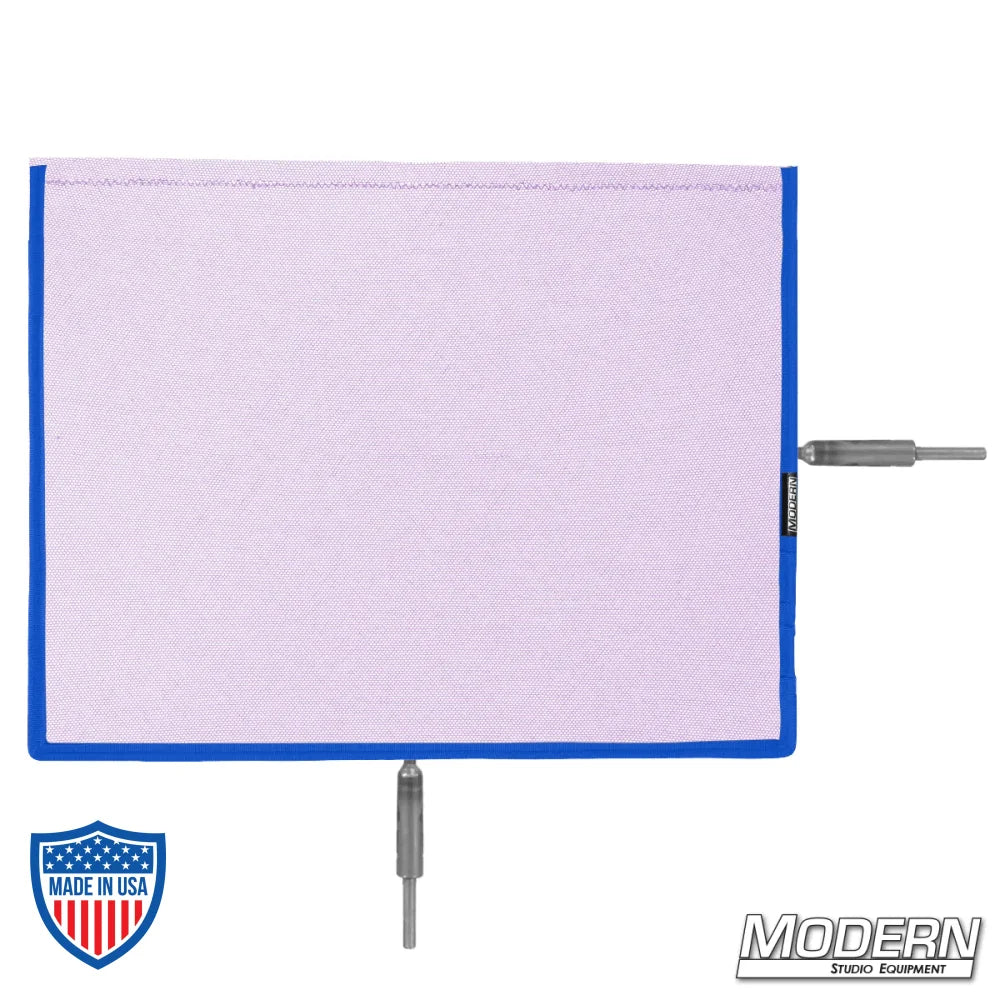 Flex Scrim 10" x 12" with 304 military-grade stainless open-end frames for film grip and rigging to control light on set.