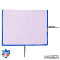 Flex Scrim 10" x 12" with 304 military-grade stainless open-end frames for film grip and rigging to control light on set.