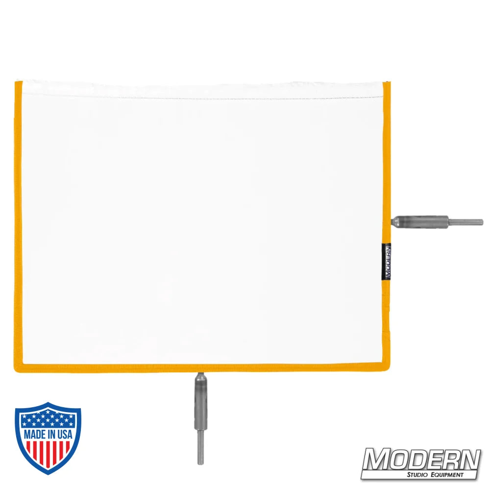 Flex Scrim 10" x 12" on military-grade stainless open-end frames for film grip and rigging in lighting control.