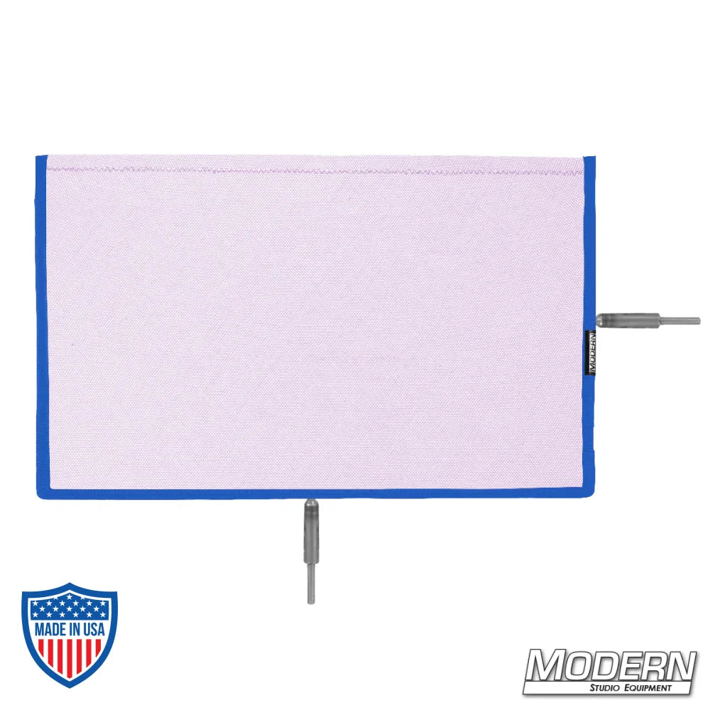 Flex Scrim 12"x20" on stainless open-end frames for film grip and rigging to control or manipulate light on set