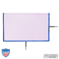 Flex Scrim 12"x20" on stainless open-end frames for film grip and rigging to control or manipulate light on set