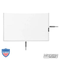 Flex Scrim 12" x 20" sewn on 304 military-grade stainless open-end frame for film grip and rigging
