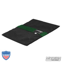 Flyaway Sandbag 15 lbs for film grip rigging, made from Cordura 1000, with velcro closure, empty, green strap, Modern Studio Equipment