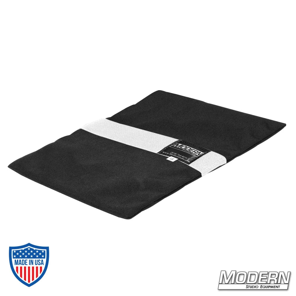 Flyaway Sandbag 15 lbs. for film grip and rigging, made from durable Cordura 1000 fabric with velcro closure, shown empty.