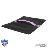 Flyaway Sandbag 35 lbs for film grip and rigging made with Cordura 1000 and velcro closure, shown empty.