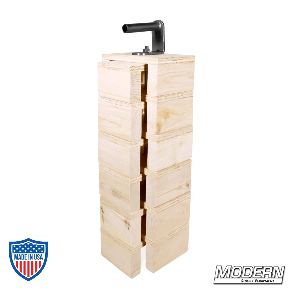 Full Basso Block Set with Handle for film grip and rigging, includes 12 large blocks and a steel carrier with handle.