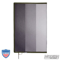 Graduated Scrim with stainless steel frame for film grip rigging, featuring 0.6, 1.2, & 1.8 stop material.