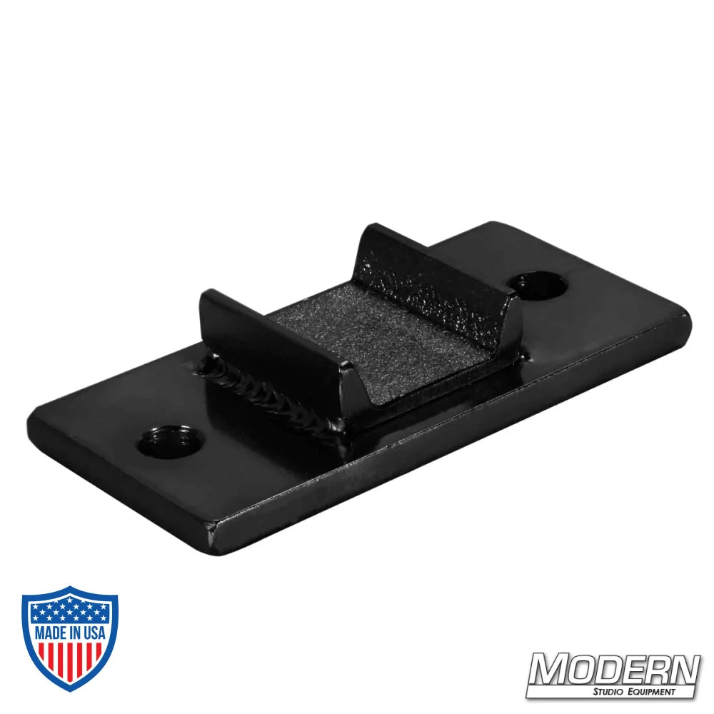 Grid Clamp Back-Up Plate - Black Zinc for film grip rigging, flat cold roll plate with welded u-channel, 2" x 4", Modern Studio Equipment