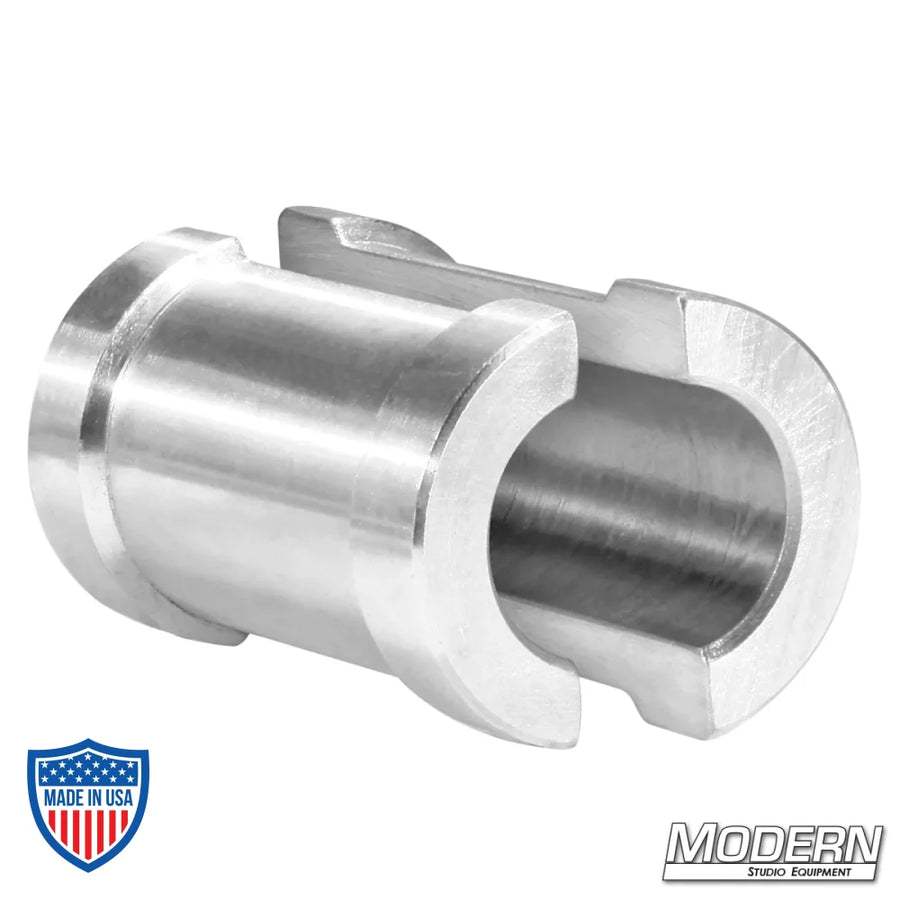 Aluminum Grid Clamp Reducer for Speed-Rail®, used in film grip rigging and designed to fit 3/4" Speed-Rail® for Cheeseboro clamps.