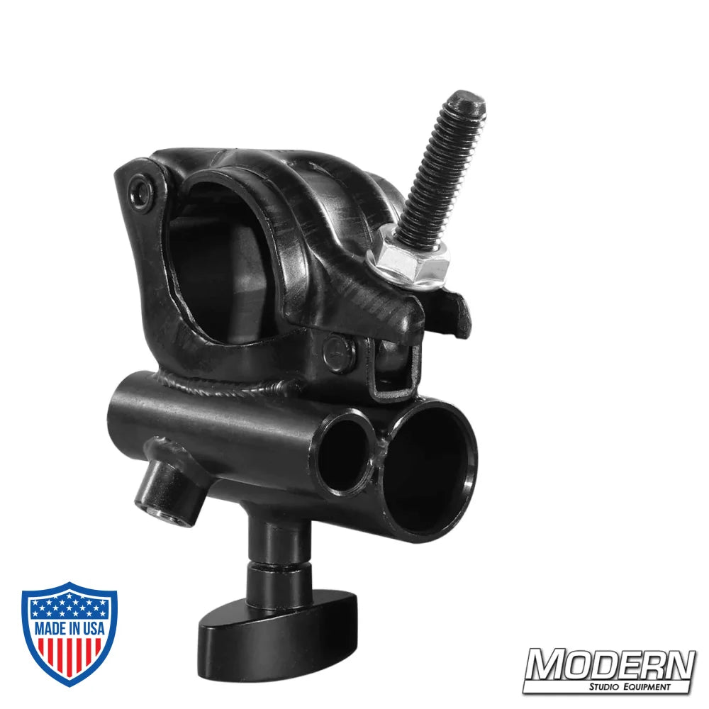 Grid Clamp with Junior and Baby Receiver for film grip and rigging, Black Zinc with Nut by Modern Studio Equipment