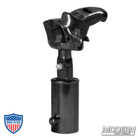 Grid Clamp with Swivel 1-1/2" Speed-Rail® Receiver in Black Zinc with Spin Handle for film, grip, and rigging applications