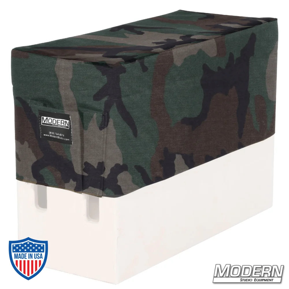 Camouflage Horizontal Apple Box Seat Cover with Pocket for film grip and rigging use