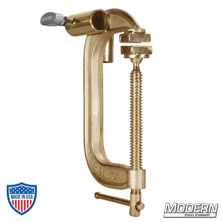 Junior C-Clamp - 6" with Two 1-1/8" Junior Receivers for Film Grip and Rigging