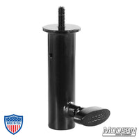 Junior Receiver to 3/8" Male with T-Handle for film grip and rigging in black zinc finish.