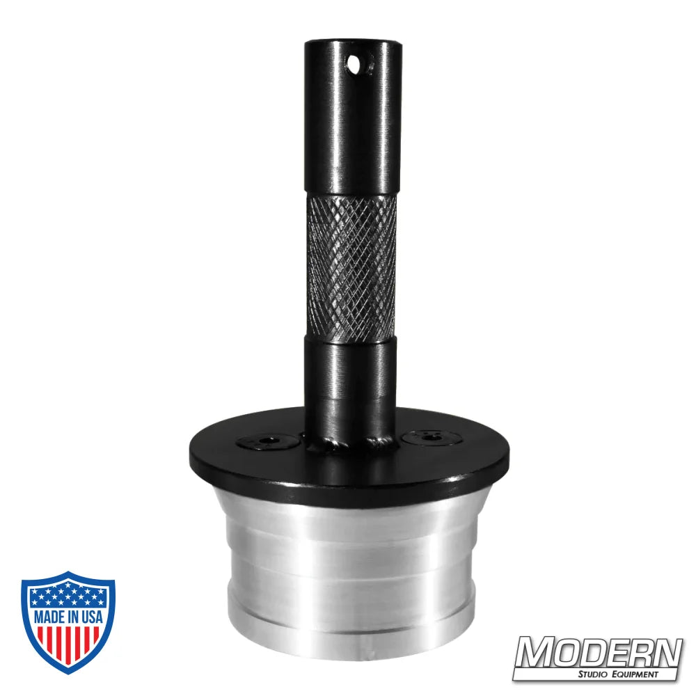 Junior to Elemack Adapter - Black Zinc for film rigging and grip equipment.