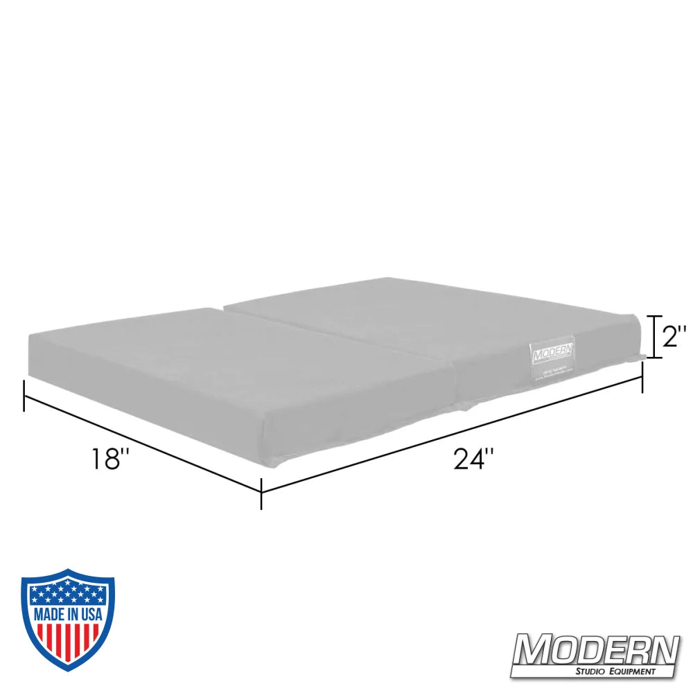 Large foldable kneeling pad made from durable cordura 1000 material for film grip and rigging in grey color with measurements