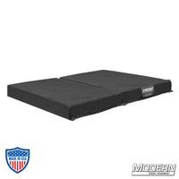 Large foldable kneeling pad made from Cordura 1000 material for film grip rigging.