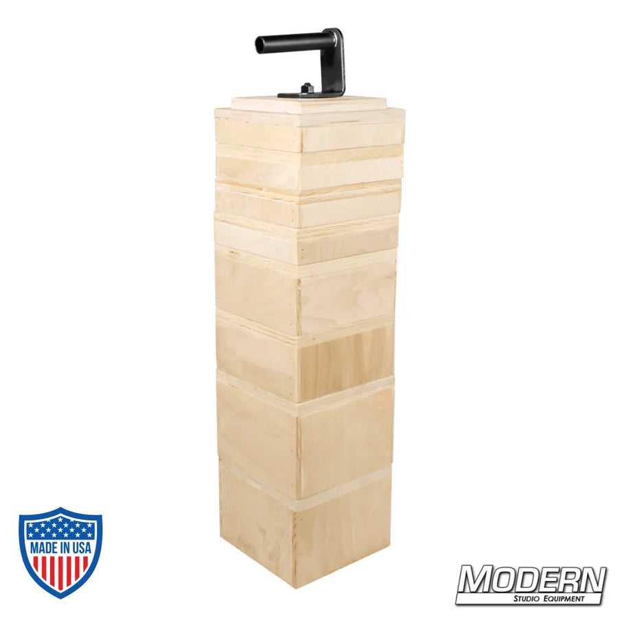 Wooden lock blocks with steel carrier handle for film grip rigging