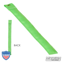 Modern 12" green marker for film grip and rigging, made of durable Cordura 1000, ideal for marking positions on any surface.
