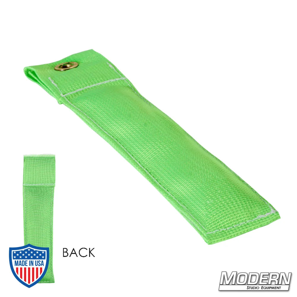 4" green marker for film grip rigging by Modern Studio Equipment, made of durable Cordura 1000, ideal for precise actor positioning on set.