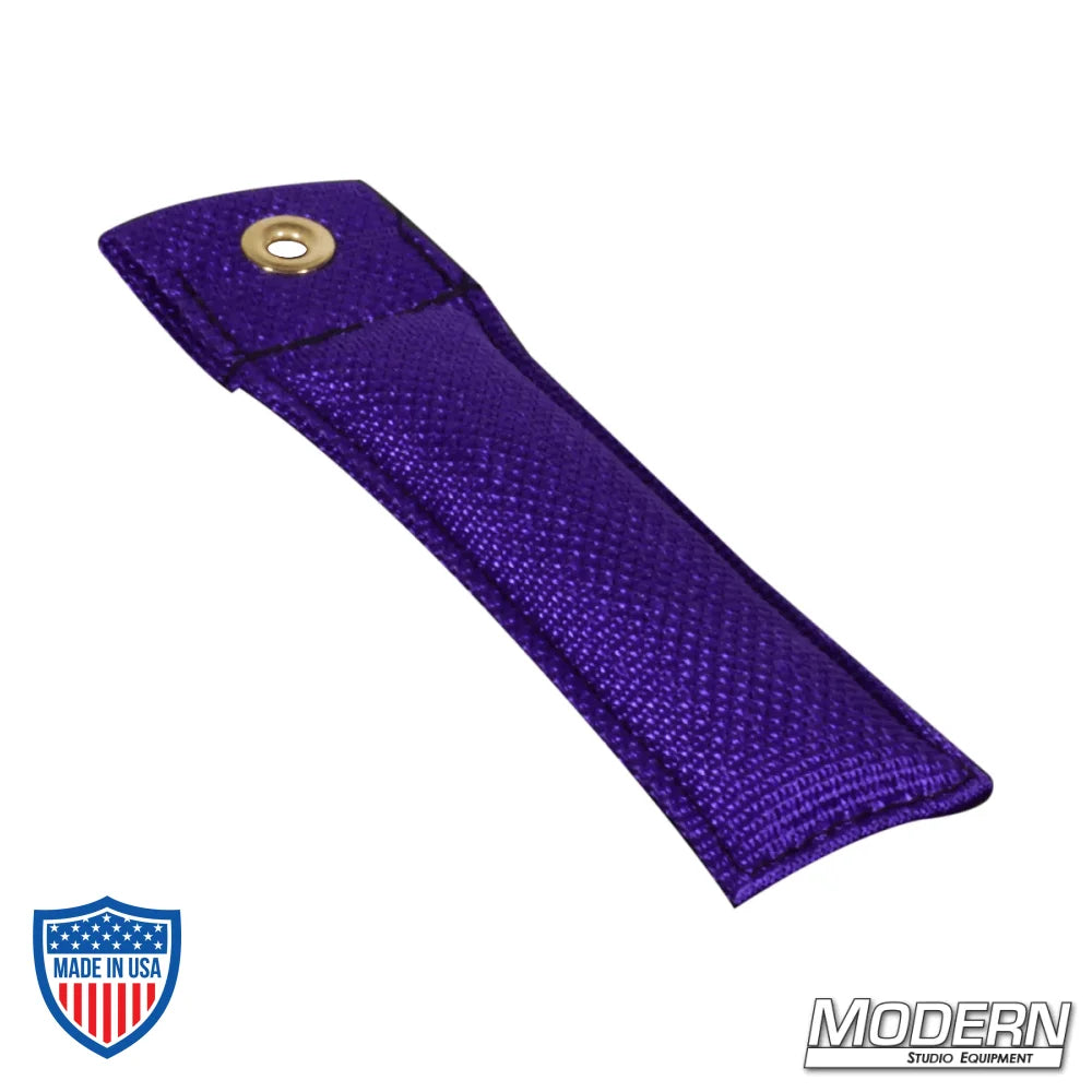 Modern 4" purple marker for film grip and rigging, made of durable Cordura 1000 with shot filling for stability.