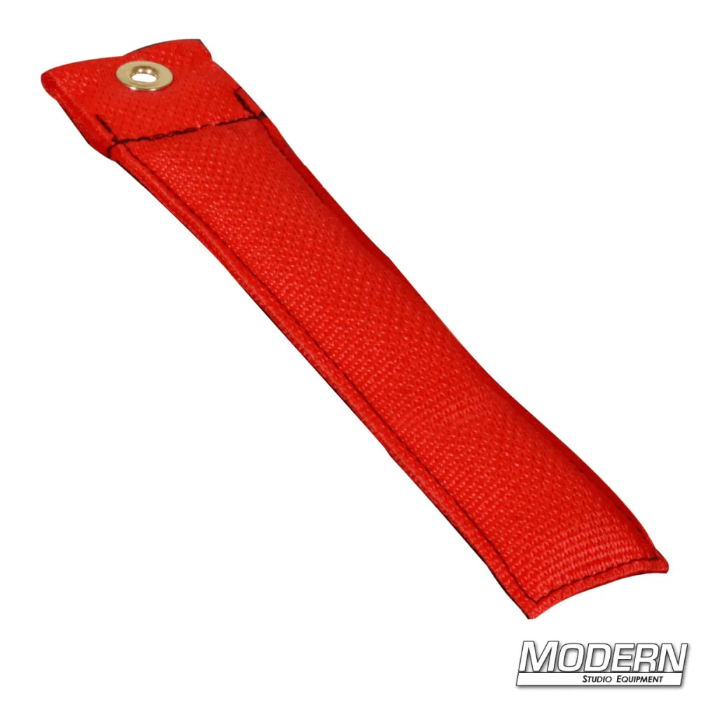 Modern 6" Cordura 1000 marker for film grip and rigging, durable and heavy for secure positioning, red color
