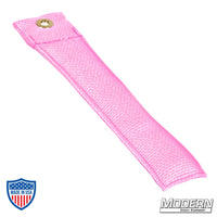 Pink 6" Modern marker for film grip rigging, made of durable Cordura 1000 fabric, filled with shot for stability.