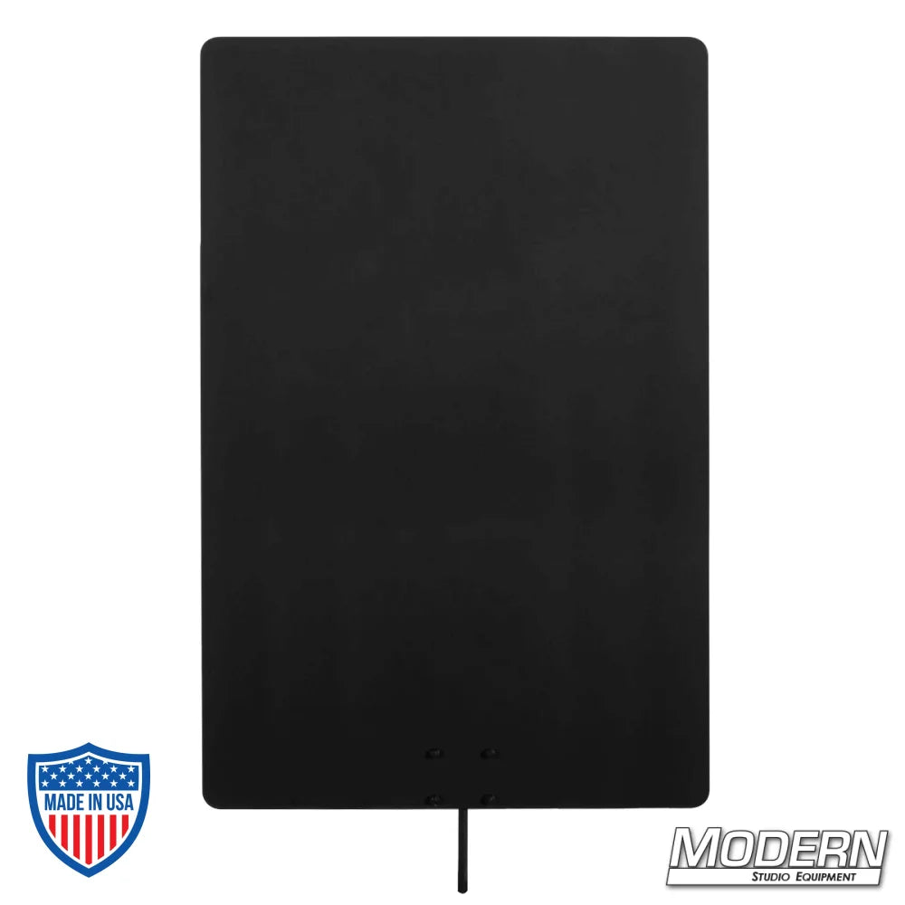 Powder-coated black aluminum sheet with frame, ideal for film grip and rigging applications.