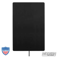 Powder-coated black aluminum sheet with frame, ideal for film grip and rigging applications.