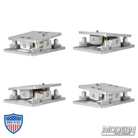 Mini 4-Way Leveling Camera Mount for film grip rigging, made from 6061 aluminum with 3/8" slot for full-sized cameras and lightweight DSLRs