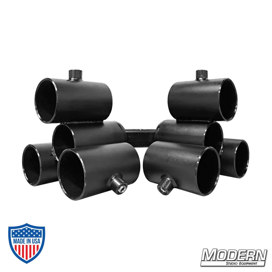 Mini Truss Maker Corner for 1-1/4" Speed-Rail®, ideal for film grip and rigging in tight spaces.