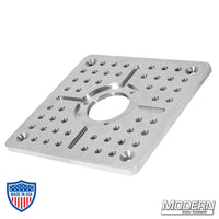 Mitchell Cheese Plate 10" x 10" x 1/2" 6061 aluminum for film grip and rigging solutions.