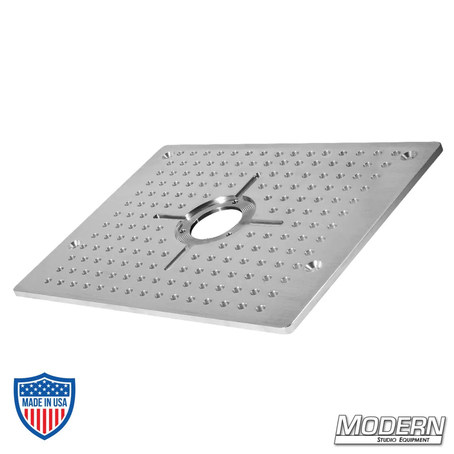 Mitchell Hostess Tray Cheese Plate in 1/2" thick 6061 aluminum for Modern Deluxe Side Mount, ideal for film grip and rigging setups.