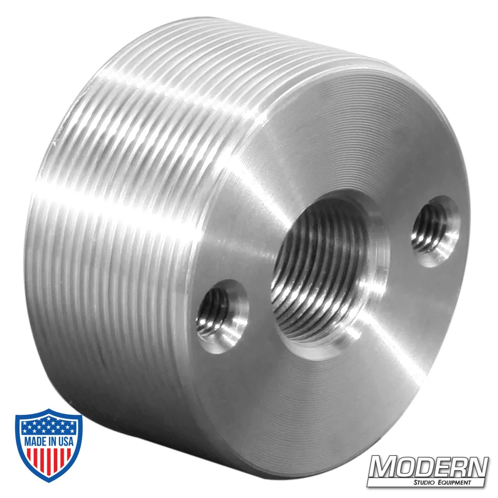 Mitchell thread - industry standard aluminum product for film grip and rigging with a 1" center hole to use with Chapman 1" bolt.