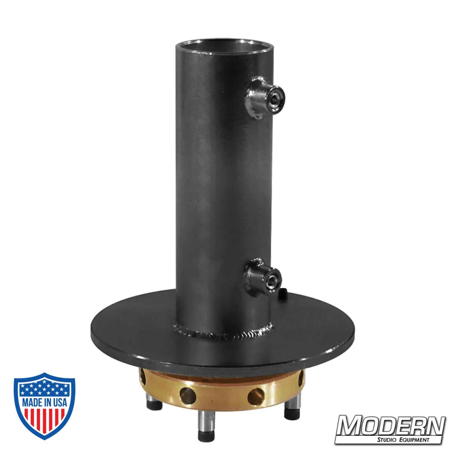 Mitchell to 1-1/2" Adapter - Black Zinc with Set Screws for Film Grip Rigging - Modern Studio Equipment