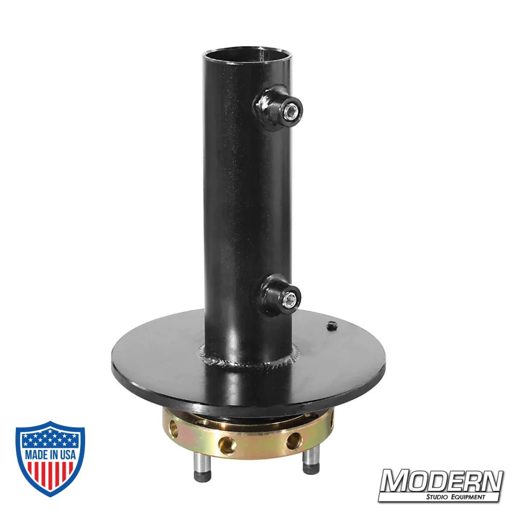 Mitchell to 1-1/4" Adapter - Black Zinc with Set Screws for Film Grip and Rigging