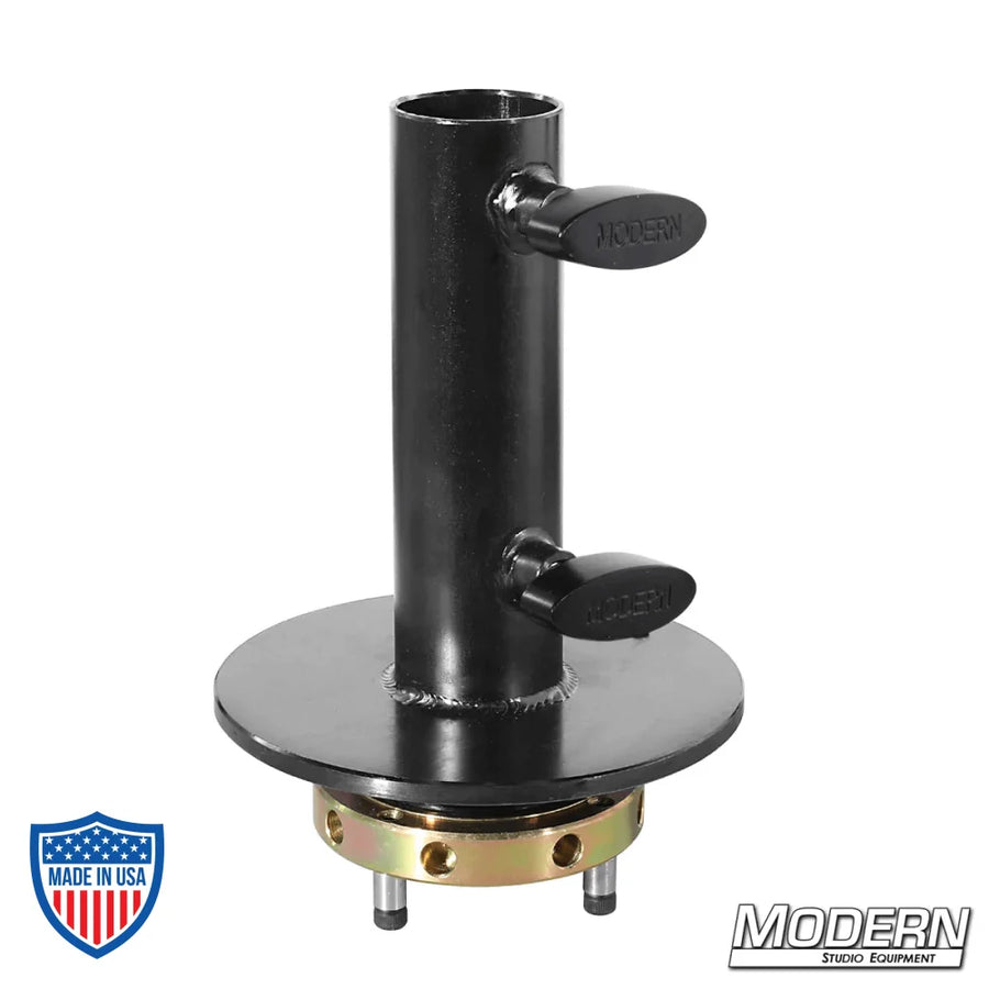 Mitchell to 1-1/4" Adapter - Black Zinc with T-Handles for film grip rigging