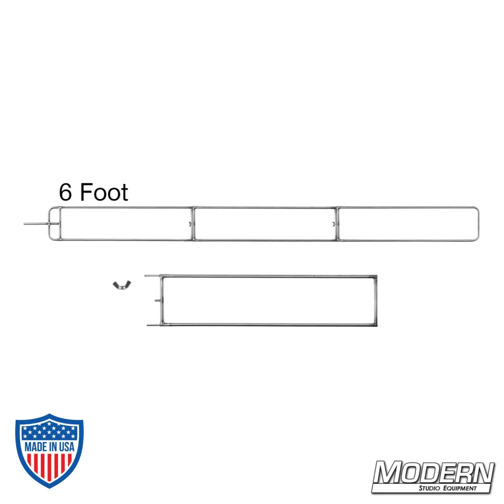Modular Wag Flag Frame in 6' configuration, made from military-grade 304 stainless steel, ideal for film grip and rigging needs.