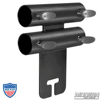 Narrow Over and Under Ear for 1-1/4" Speed-Rail® Black Zinc with T-Handles for film grip and rigging.