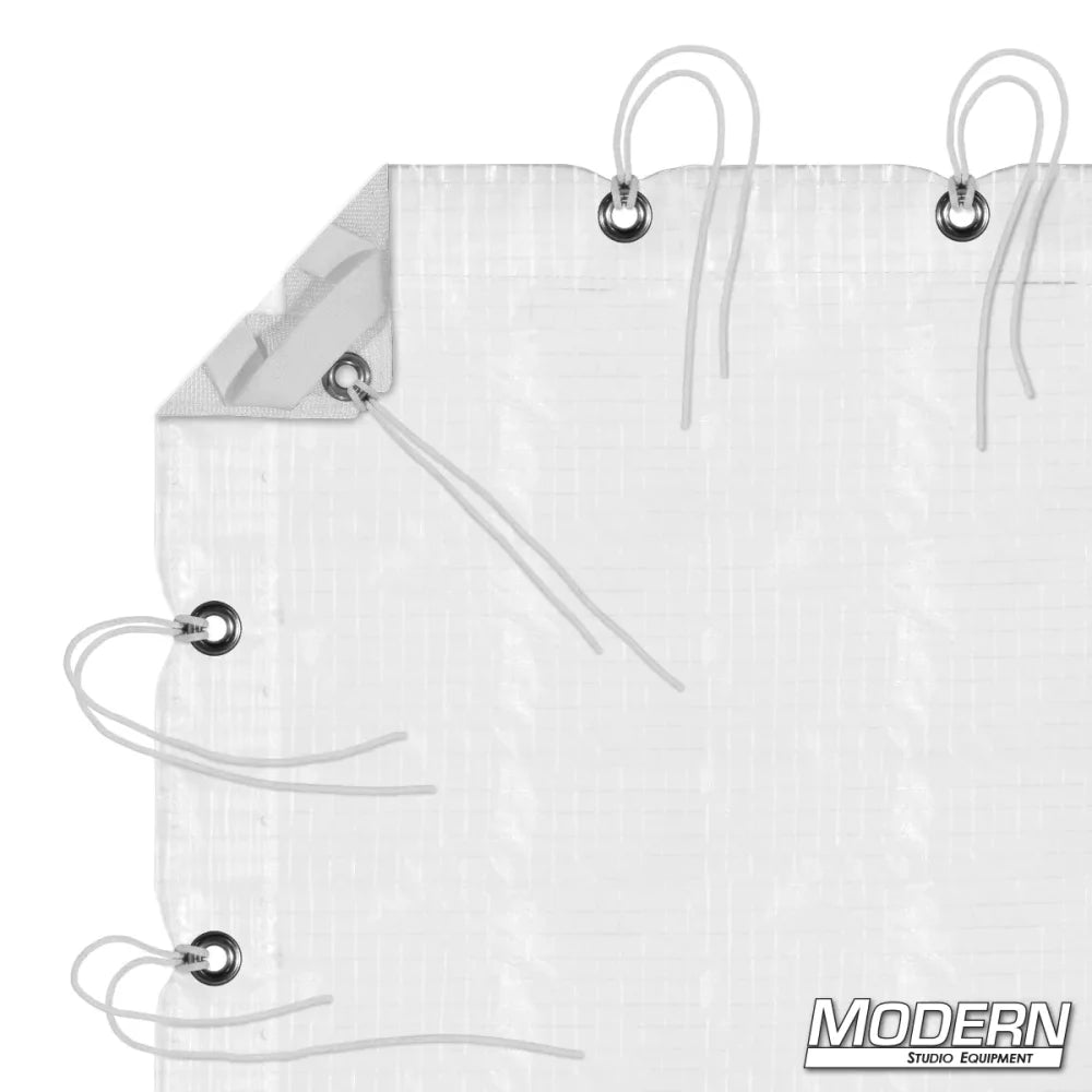 Noisy 1/4 Grid Cloth with webbing, grommets, ties, and elastic corners for film grip and rigging by Modern Studio Equipment